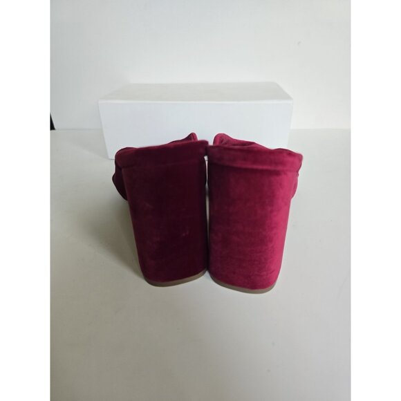 Loeffler Randall Laurel Twist Velvet Burgundy Mule Open Peep Toe Heels Sandals 9 - Picture 11 of 14